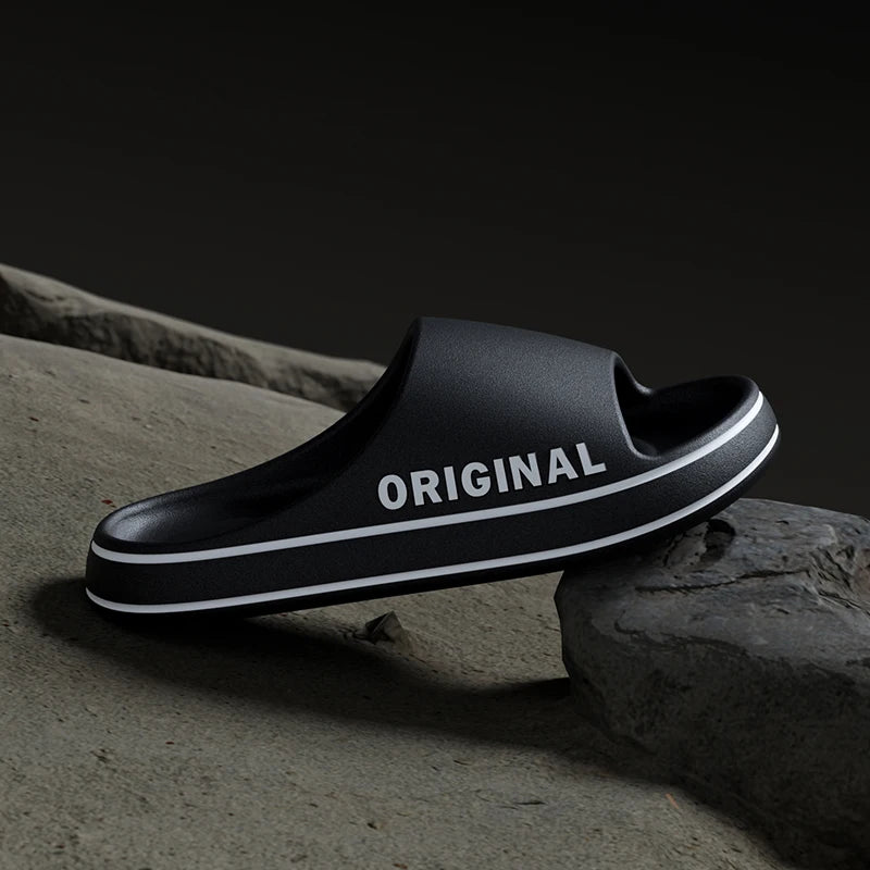 Unisex Letter Slides Slippers Thick Sole Anti-Slip Sandals for Summer