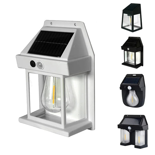 Motion Sensor Solar Wall Lamp Waterproof 3 Modes Outdoor Garden Light