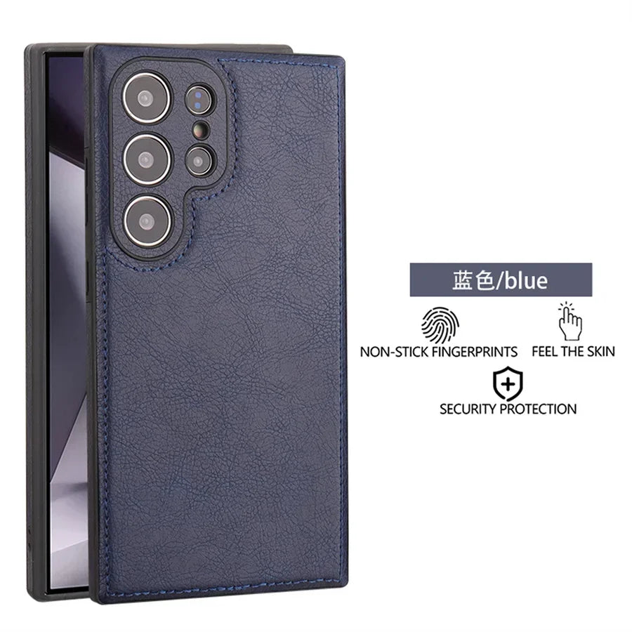 Luxury Vintage PU Leather Case Shockproof Soft Cover for Samsung Camera