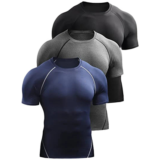 Men's Compression T-Shirt Quick-Dry Running Gym Workout Sportswear