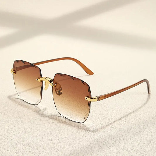 Women’s Square Frameless Gradient Sunglasses – Classic UV400 Shades