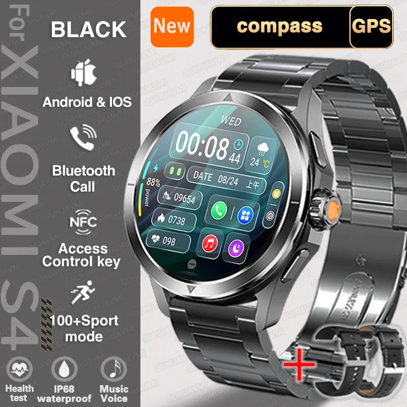 S4 Ultra Rugged Outdoor Smartwatch with AMOLED Display, GPS, NFC & Bluetooth Calling