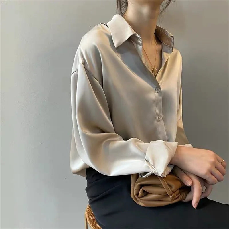 Sophisticated Lady Blouse  Versatile Long Sleeve Shirt