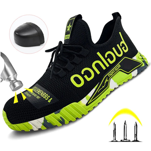 Men's Lightweight Steel Toe Safety Shoes – Breathable Anti-Puncture Boots