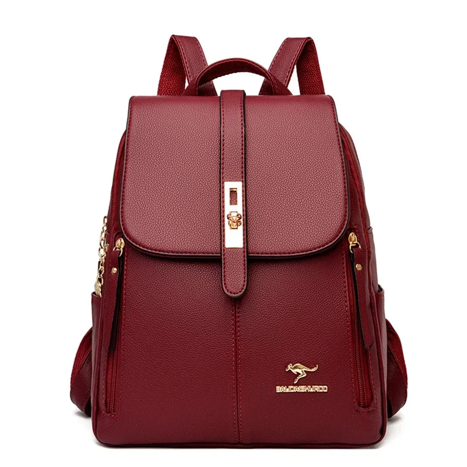 Women Large Capacity Backpack High Quality Leather Vintage Bags for Women