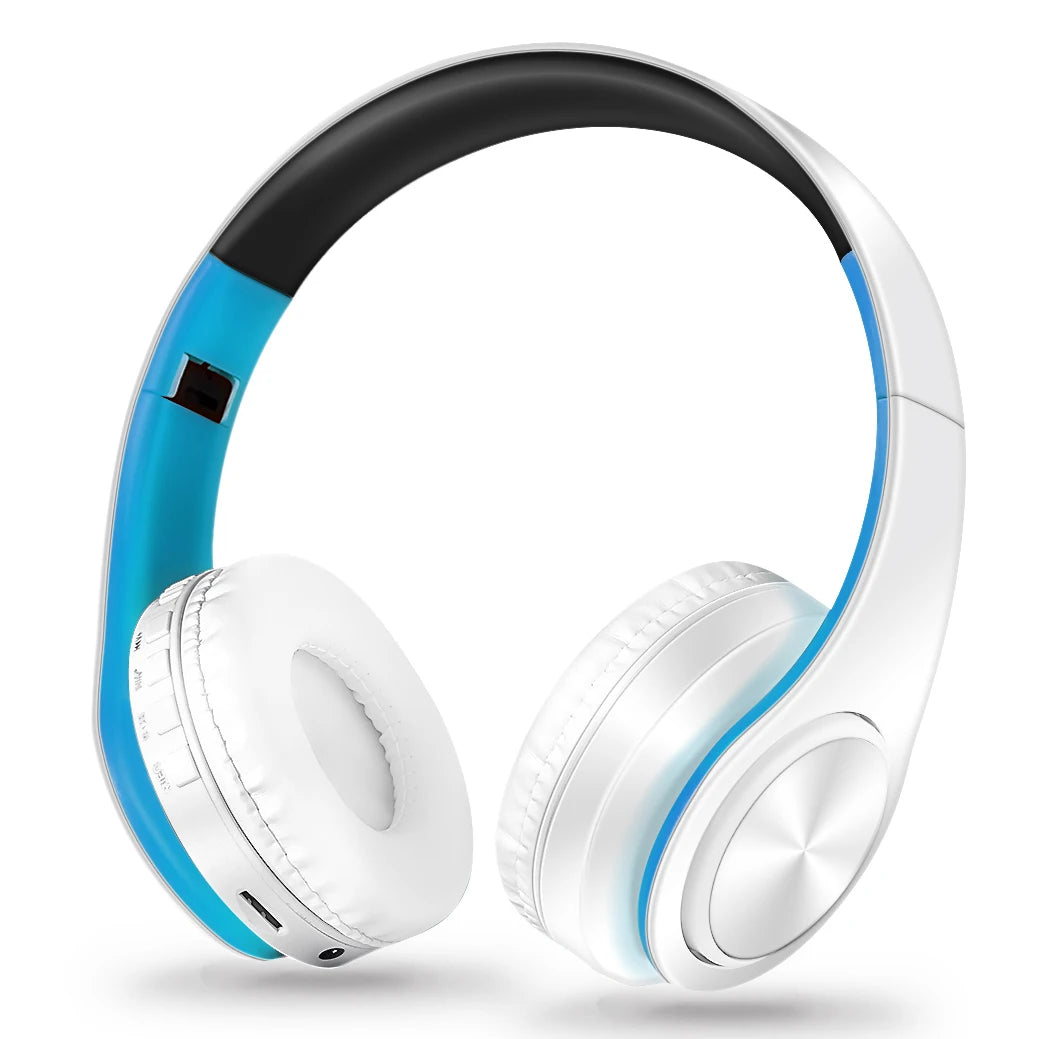 Gold Wireless Bluetooth Headphones w/Mic & 3.5mm Jack for iPhone Samsung