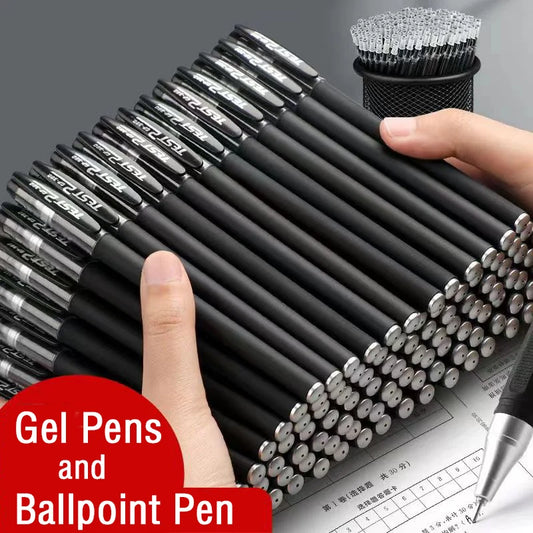 Gel Pen Set 0.5mm Black Blue Red Bullet Tip for School Office Stationery