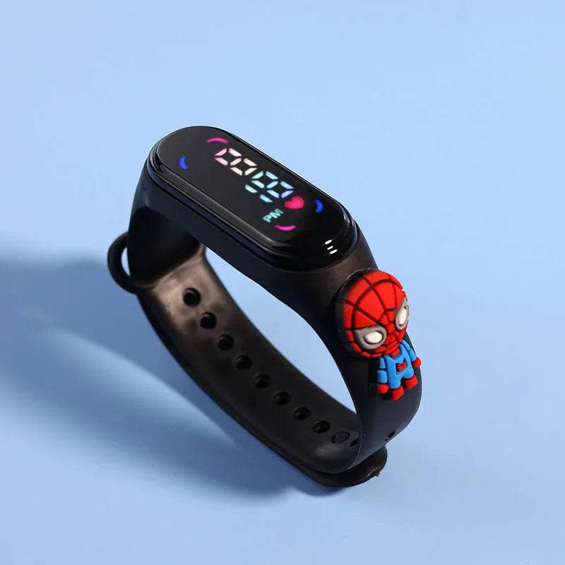 Kids LED Touch Watch Mickey Spiderman Sports Bracelet Waterproof