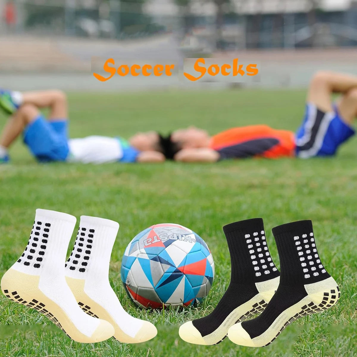 4 Pairs Anti-Slip Sports Socks – Grip Football, Basketball, Tennis, Cycling & Yoga Socks for Men & Women