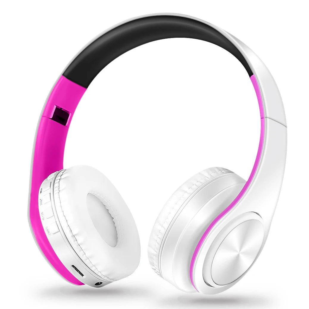 Gold Wireless Bluetooth Headphones w/Mic & 3.5mm Jack for iPhone Samsung