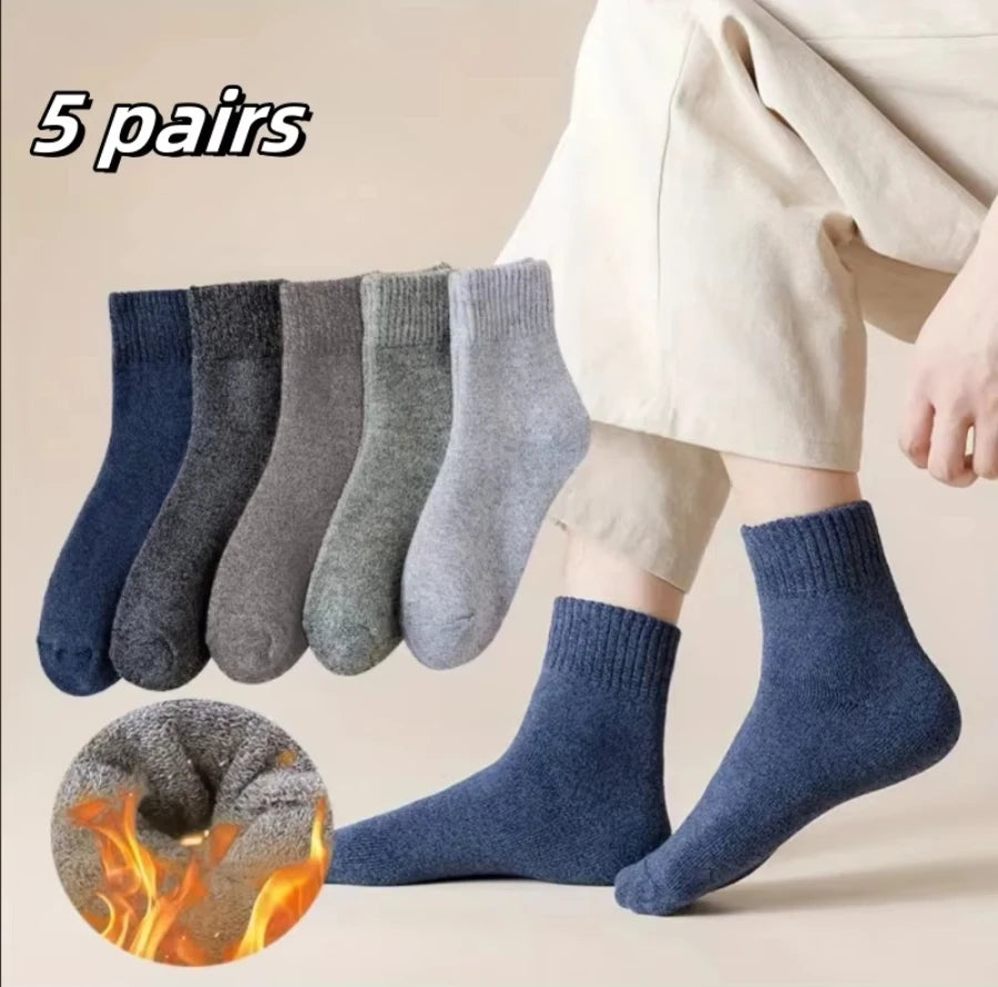 5 Pairs Men's Bamboo Socks Breathable Cotton Winter Business