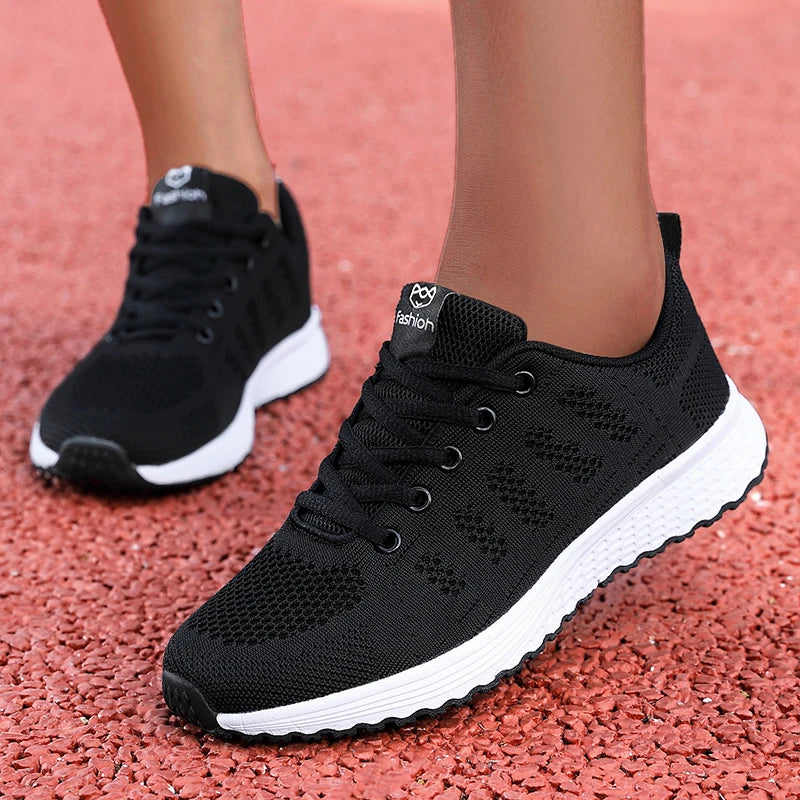 Women's Casual Mesh Sneakers Breathable Running Trainers Platform Shoes