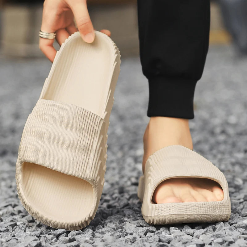 Soft Indoor Slippers for Men Women Non-Slip Bathroom Sandals, Summer Home Flip Flops, Hotel Flat Shoes