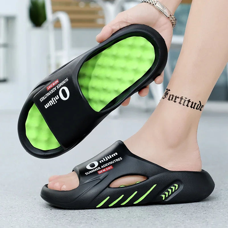 Men's Platform Slippers Soft EVA Slides, Summer Beach & Walking Sandals, Indoor Outdoor Shoes, Big Sizes 38-47