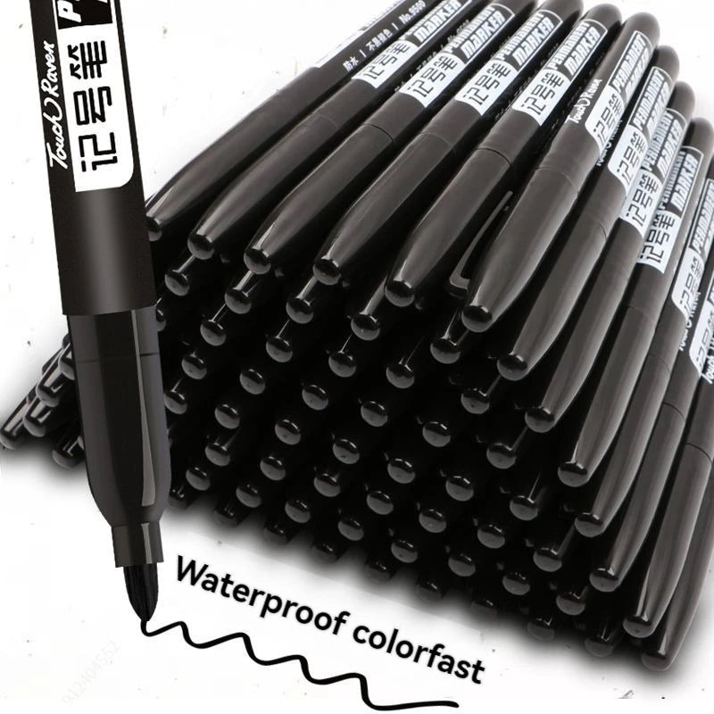 6PCS Permanent Art Marker Pens Fine Point Waterproof Black Blue Red Ink