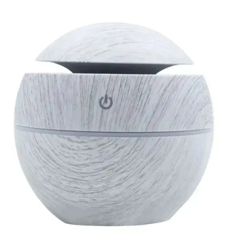 USB Ultrasonic Cool Mist Humidifier Aroma Diffuser Wood Grain Air Purifier