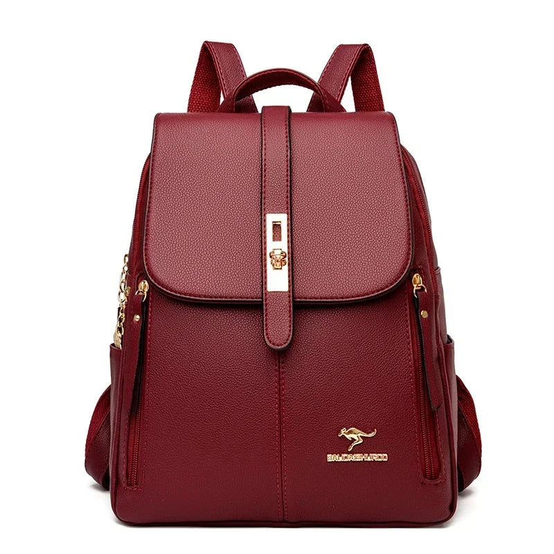 Women Large Capacity Backpack High Quality Leather Vintage Bags for Women