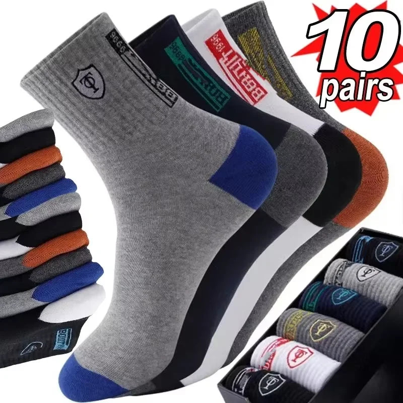 5 Pairs Men's Bamboo Socks Breathable Cotton Winter Business