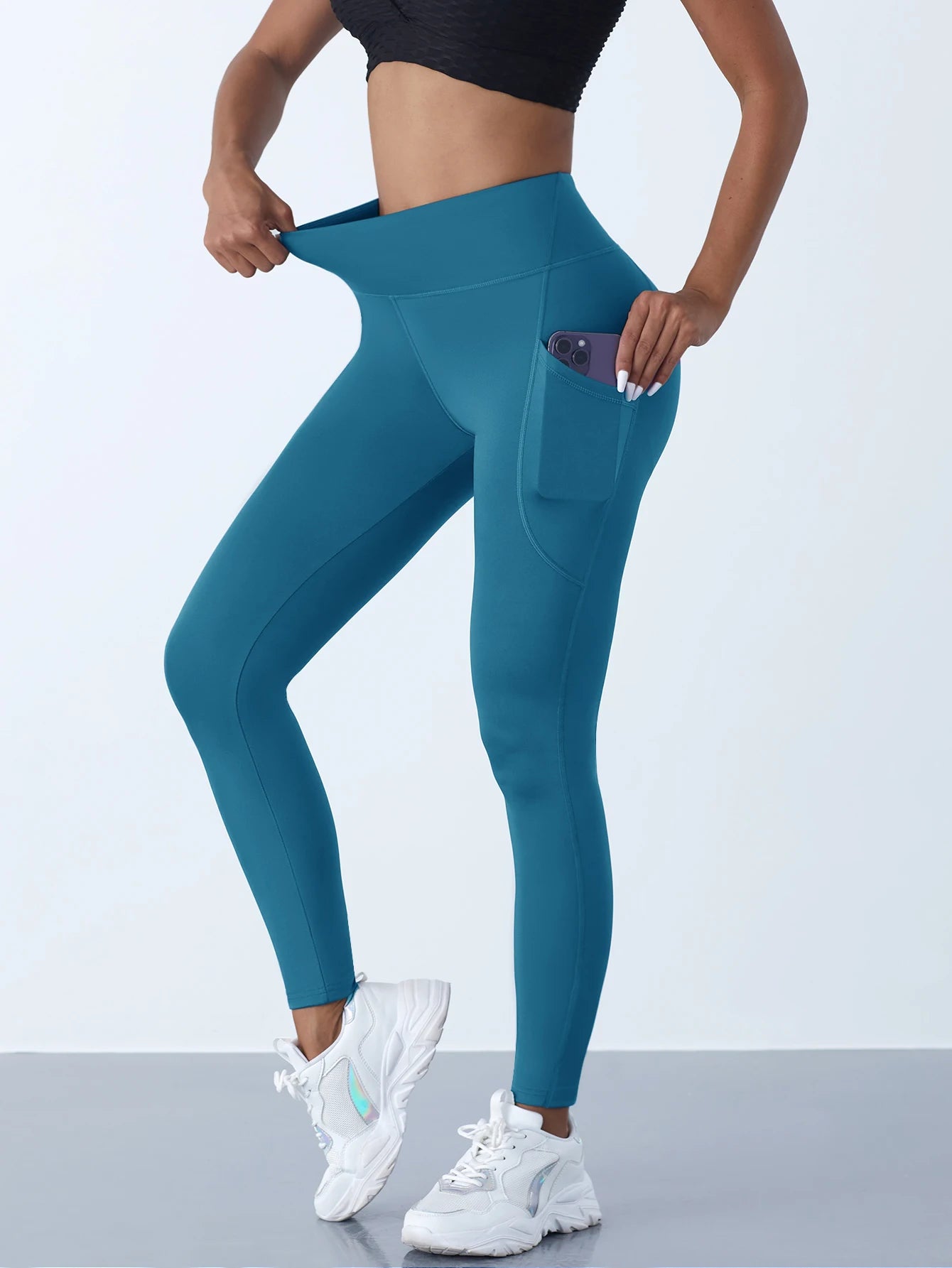 Women's High Waist Yoga Leggings – Stretch Tights with Pockets for Fitness