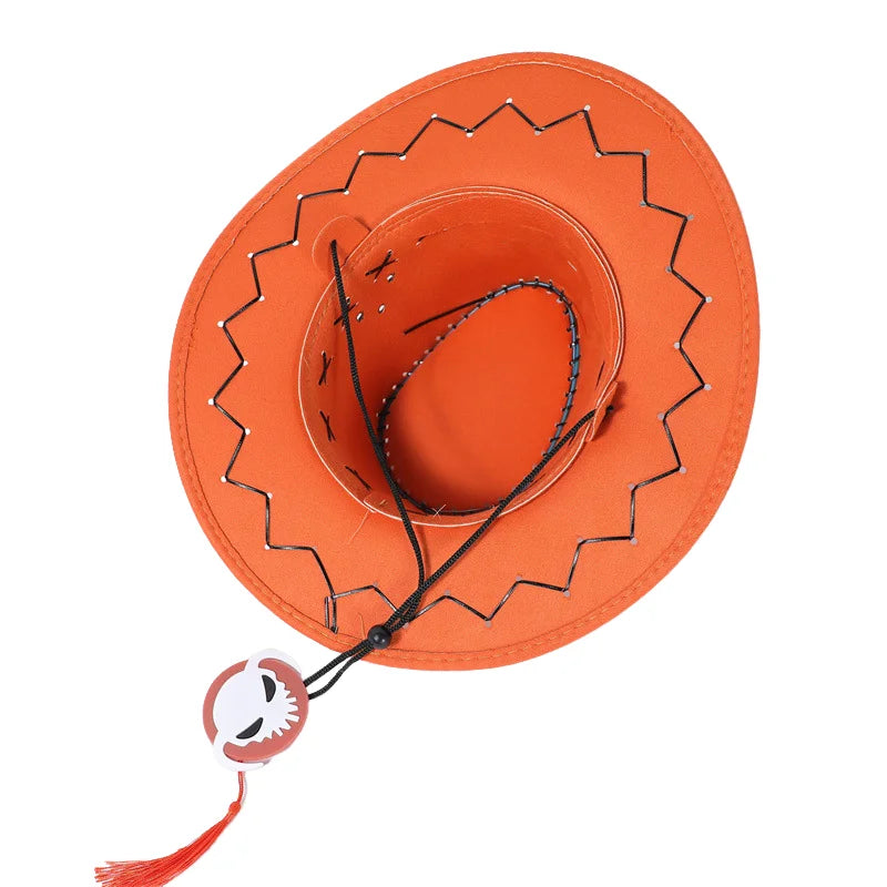 Anime Ace Orange Cowboy Hat  Unisex Luffy Cosplay Cap for Kids & Adults