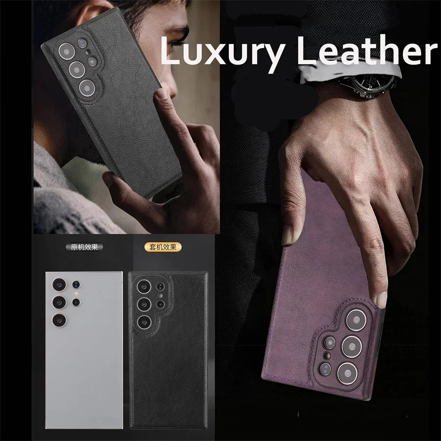 Luxury Vintage PU Leather Case Shockproof Soft Cover for Samsung Camera