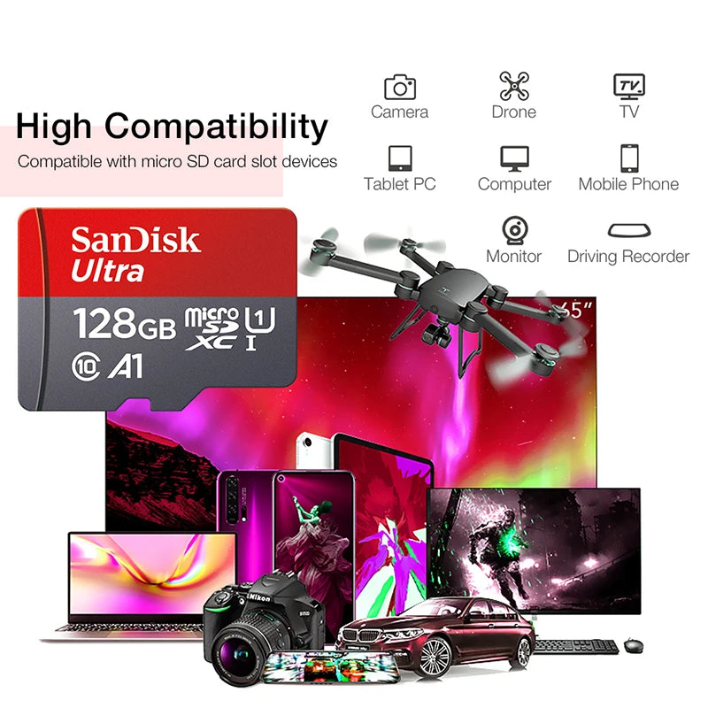 Micro SD Memory Card Class 10 U3 A1 64GB 32GB 128GB