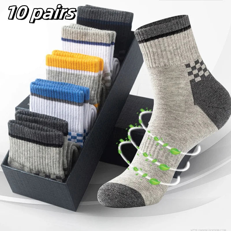 10 Pairs Men's Bamboo Socks Breathable Cotton Winter Business