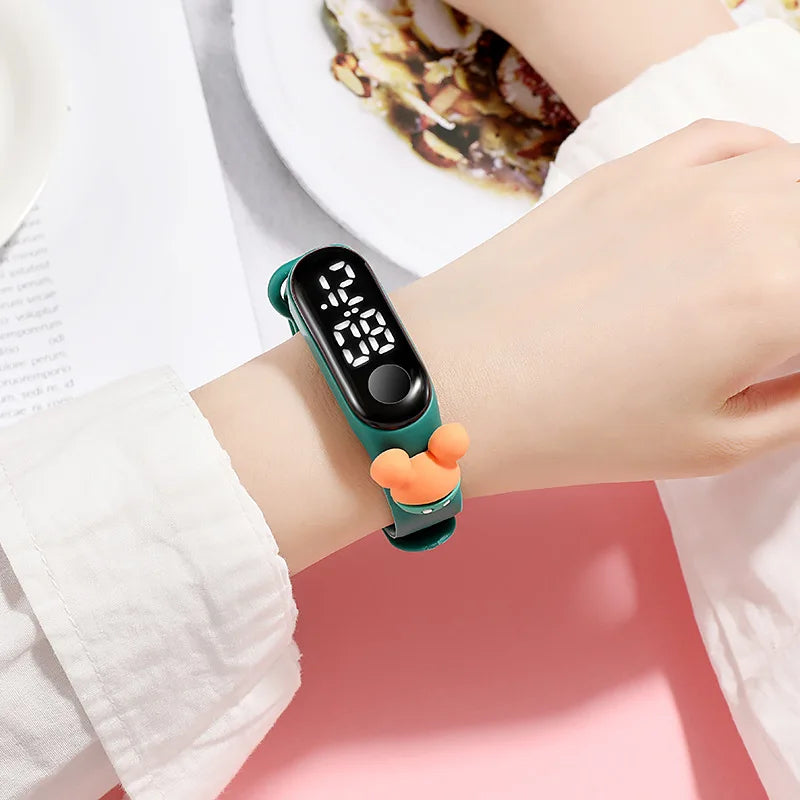Kids LED Touch Watch Mickey Spiderman Sports Bracelet Waterproof