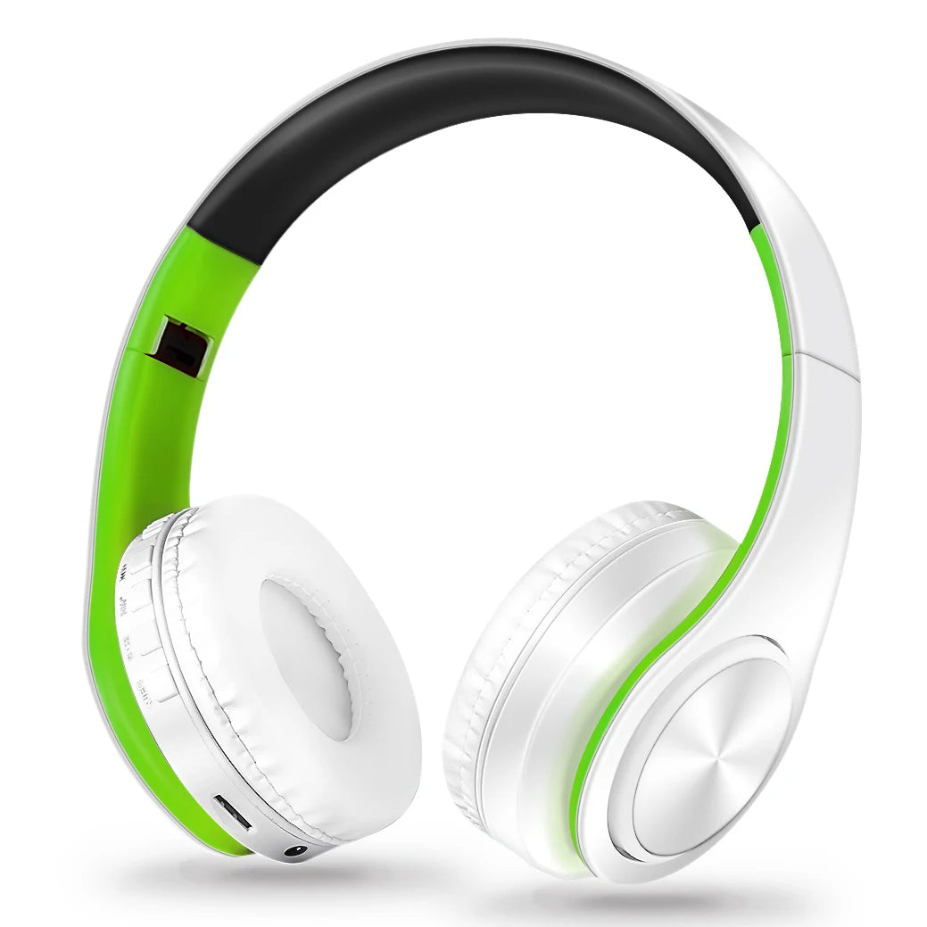 Gold Wireless Bluetooth Headphones w/Mic & 3.5mm Jack for iPhone Samsung