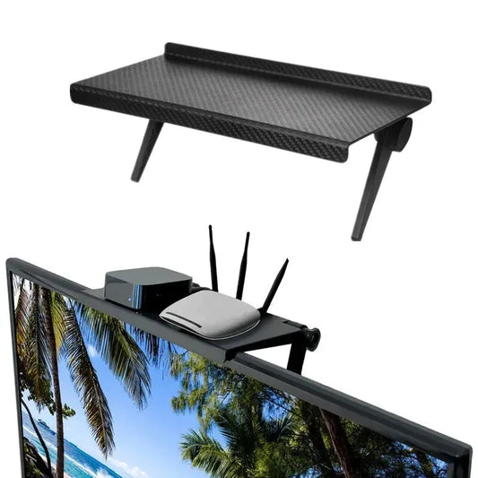 1PC Computer & TV Screen Storage Rack No-Drill Wireless Router & Set-Top Box Bracket