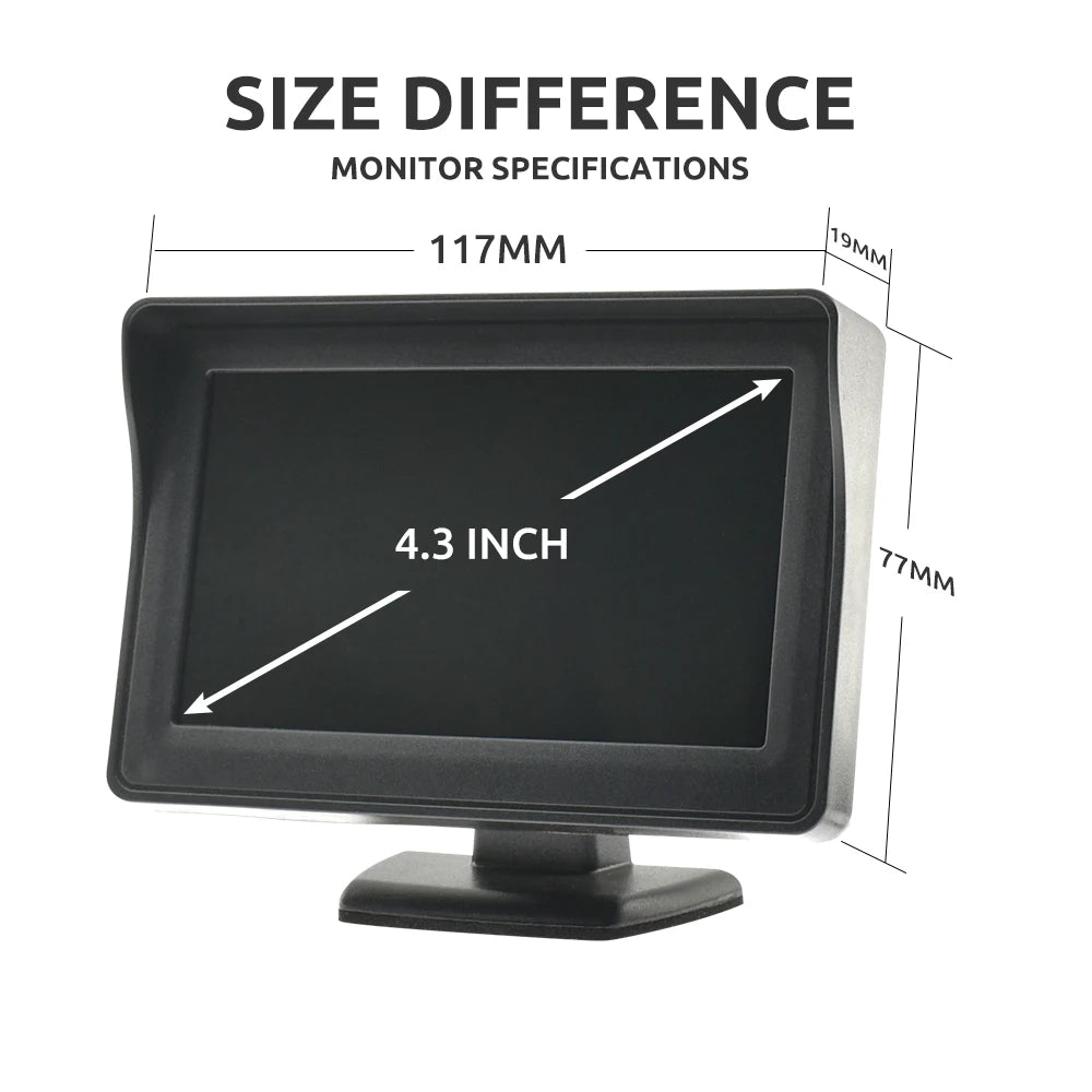 4.3'' Car Monitor Screen HD Display for Reversing Camera Easy Install