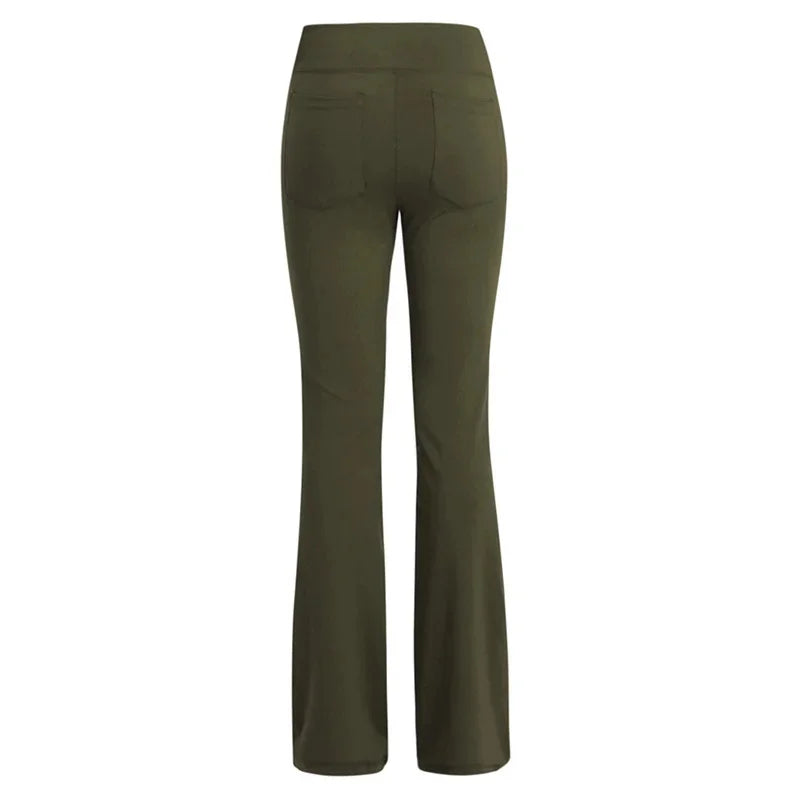 Women's High Waist Palazzo Pants Elegant Flared Wide Leg Trousers, Office Workwear