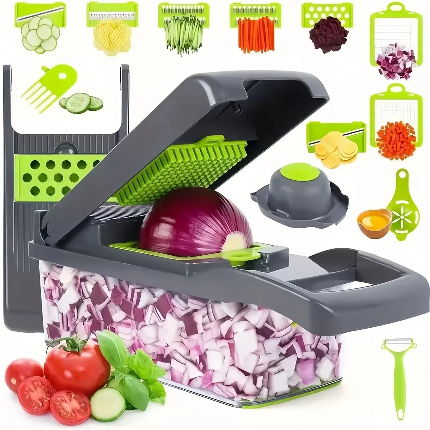 14 in 1 Multifunctional Vegetable Chopper Handle Food Grate Food Chopper Vegetable Slicer Dicer Cut Kitchen Items cocina