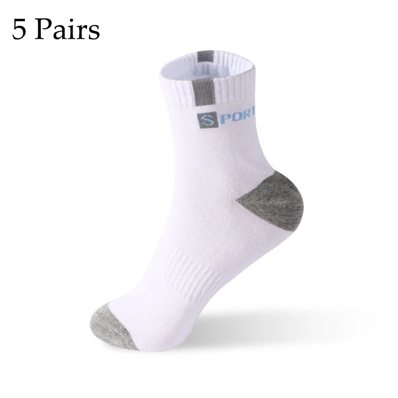 5 Pairs Men's Bamboo Fiber Socks Size 37-43 | Breathable, Deodorant, Autumn-Winter Business & Sports Socks"