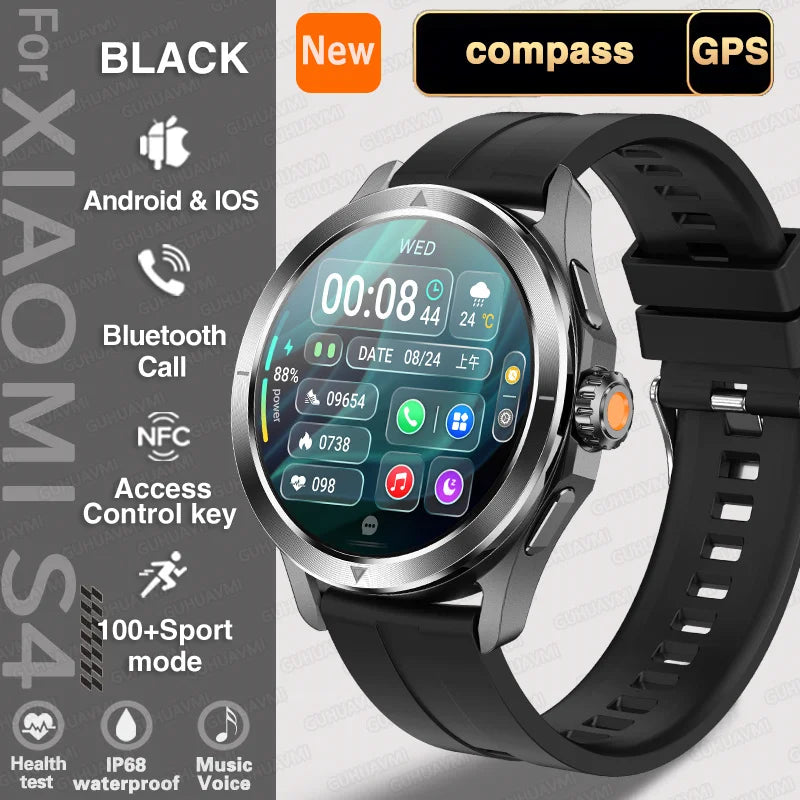 S4 Ultra Rugged Outdoor Smartwatch with AMOLED Display, GPS, NFC & Bluetooth Calling