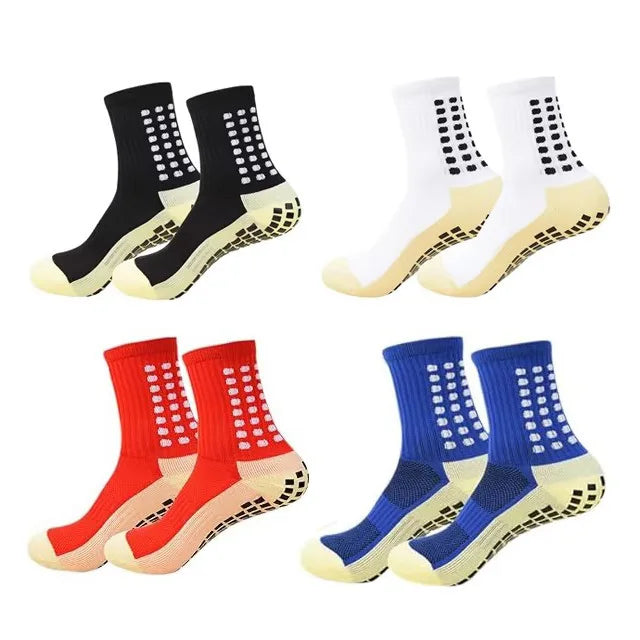 4 Pairs Anti-Slip Sports Socks – Grip Football, Basketball, Tennis, Cycling & Yoga Socks for Men & Women