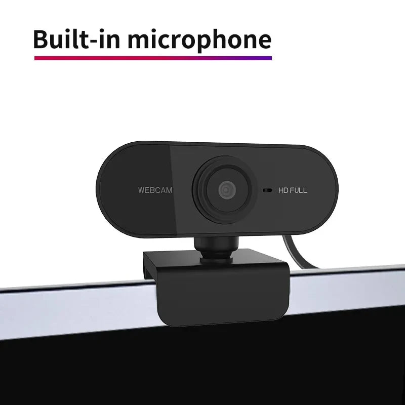 "080P HD USB Webcam with Built-in Microphone Ideal for Work, Streaming & Video Calls