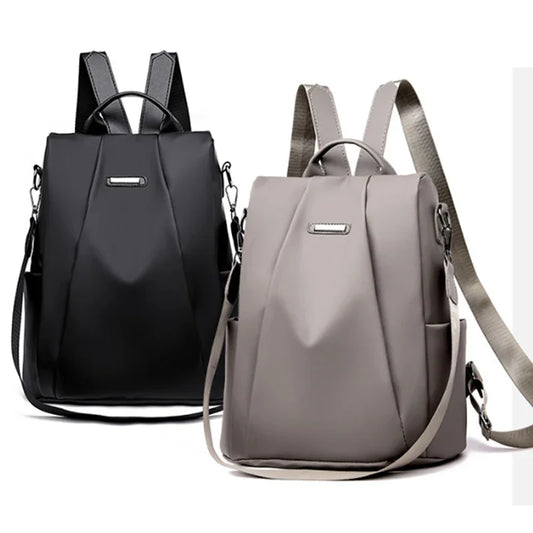 Waterproof Nylon Women's Backpack Large Capacity with Detachable Strap