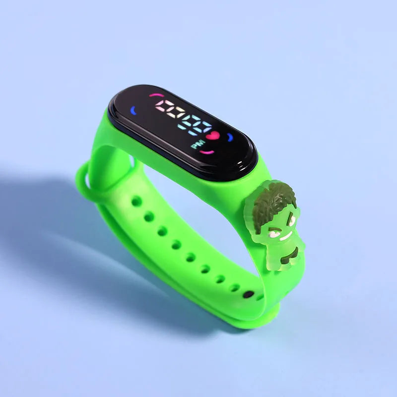 Kids LED Touch Watch Mickey Spiderman Sports Bracelet Waterproof