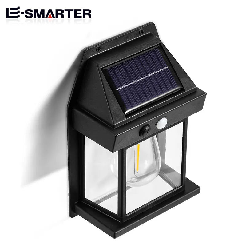 Motion Sensor Solar Wall Lamp Waterproof 3 Modes Outdoor Garden Light