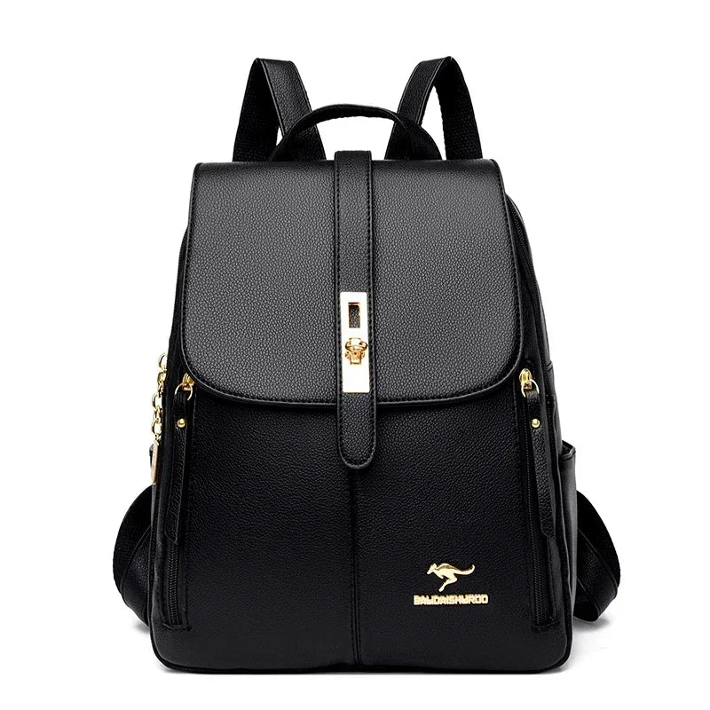 Women Large Capacity Backpack High Quality Leather Vintage Bags for Women