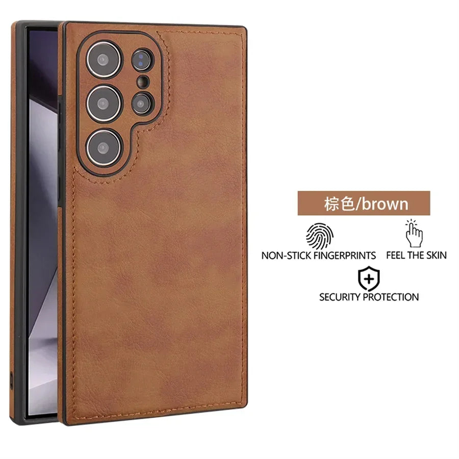 Luxury Vintage PU Leather Case Shockproof Soft Cover for Samsung Camera
