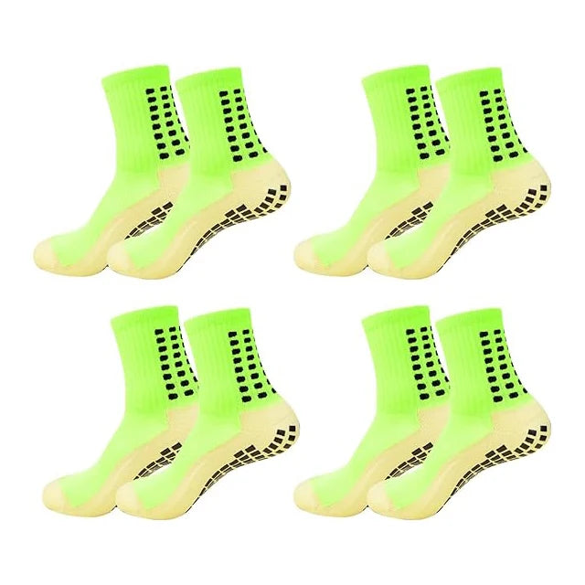 4 Pairs Anti-Slip Sports Socks – Grip Football, Basketball, Tennis, Cycling & Yoga Socks for Men & Women