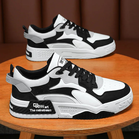 Men's Autumn Platform Sneakers  Lace-Up Vulcanized Casual Shoes